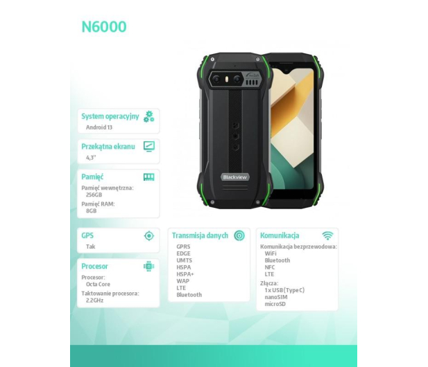 Blackview N6000 8/256GB zielony - 1188217 - zdjęcie 7